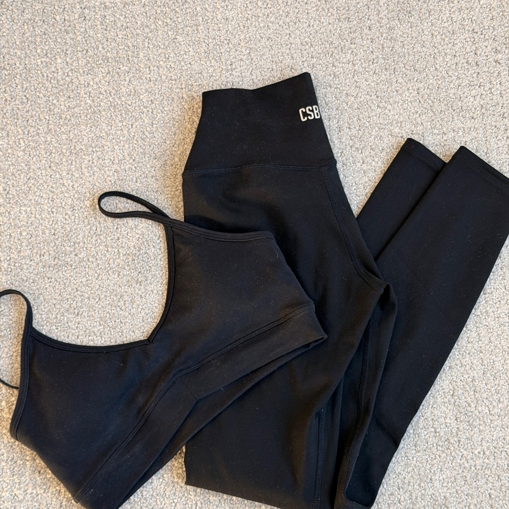 CSB Women's Black Leggings and Sports Bra Set - Picture 5 of 5